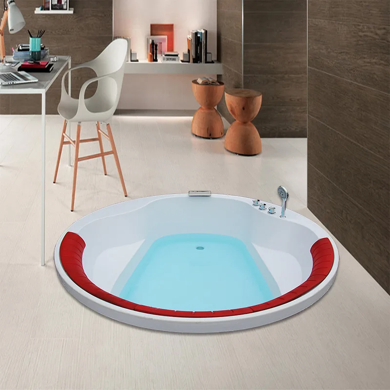 vasca da bagno incorporata massaggio acrilico surf bagno doppio rotondo bolla indipendente a temperatura costante