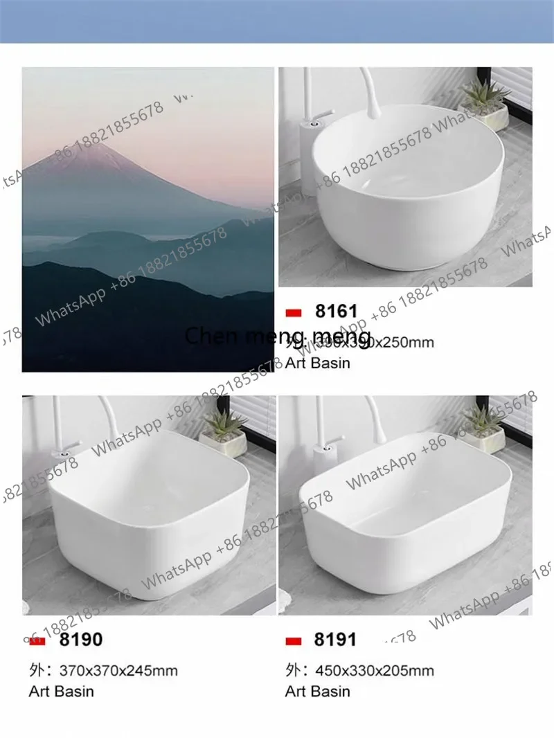 New arrive Ceramic countertop basin with deep and large size washbasin, bathroom balcony, laundry basin, household splash proof