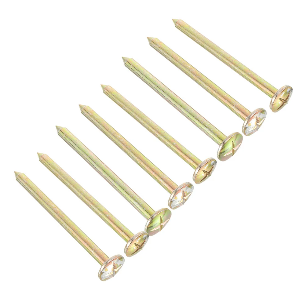 8pcs Ground Survey Nails Stainless Steel Metal Marking Stakes Durable Lawn Garden Boundary Measurement Pegs Tool