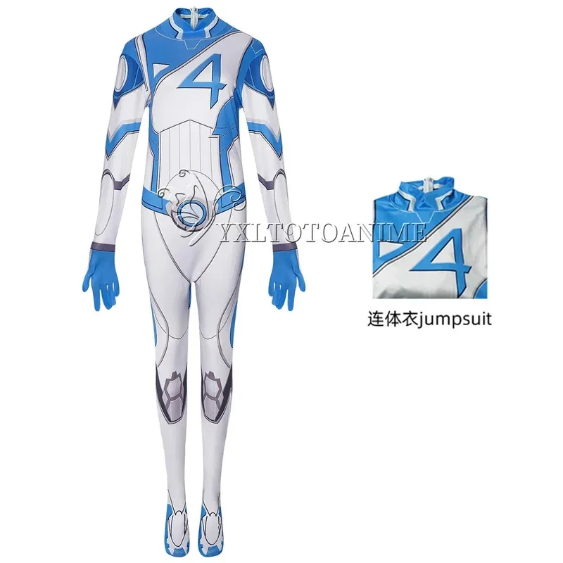 

a7d@Rivals Fantastic Fourth Susan Storm Cosplay Women Men Jumpsuit Costume Invisible Lady Fantastic Disguise Halloween Carnival