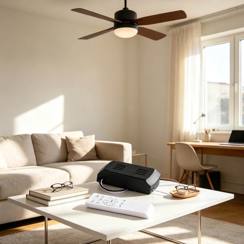 Remote Control System for DC Ceiling Fans Includes and Remote 6-Speed Settings Timer Options Rotation and Light Control