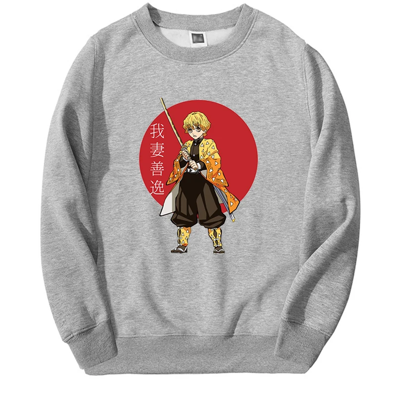 Demon Slayer Anime Hoodies Men Women Zenitsu Manga Hot Anime Graphic Sweatshirt Oversize Fashion Pullover Men Hip Hop Moletom