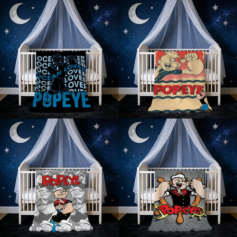 P-Popeye-ES Animation Blanket Blanket for Home Bedroom Bed Sofa Picnic Travel Office Cover Blanket Kids