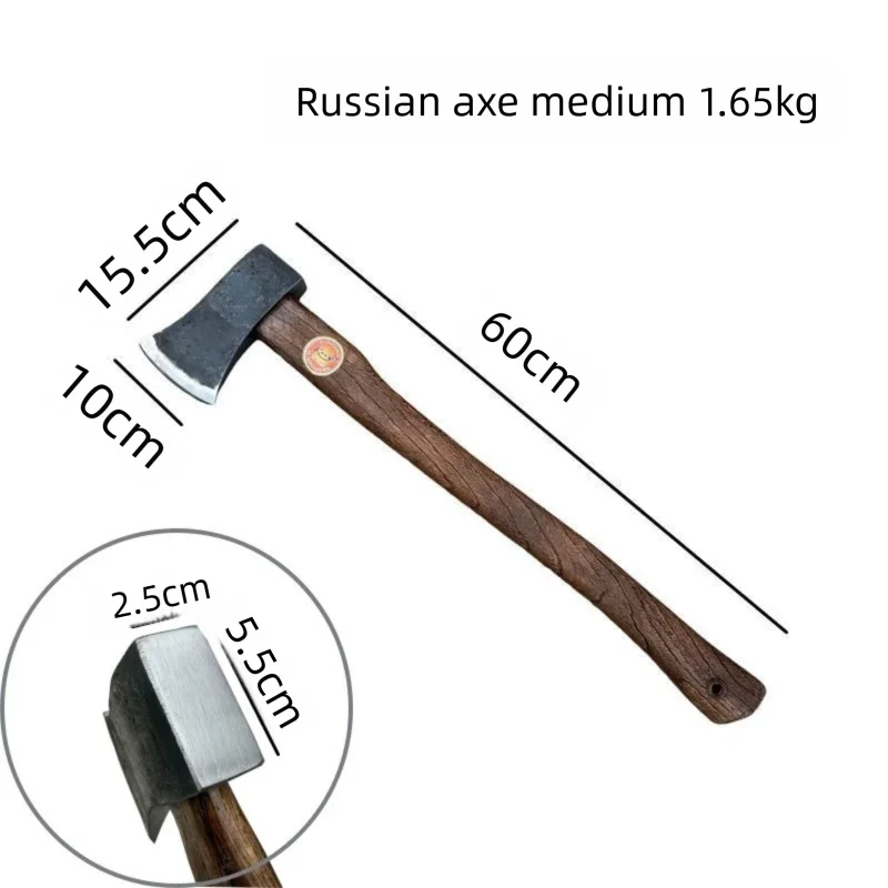 Exquisite Russian style mountain carving outdoor essential forging outdoor long handled chopping wood and bone axe 6