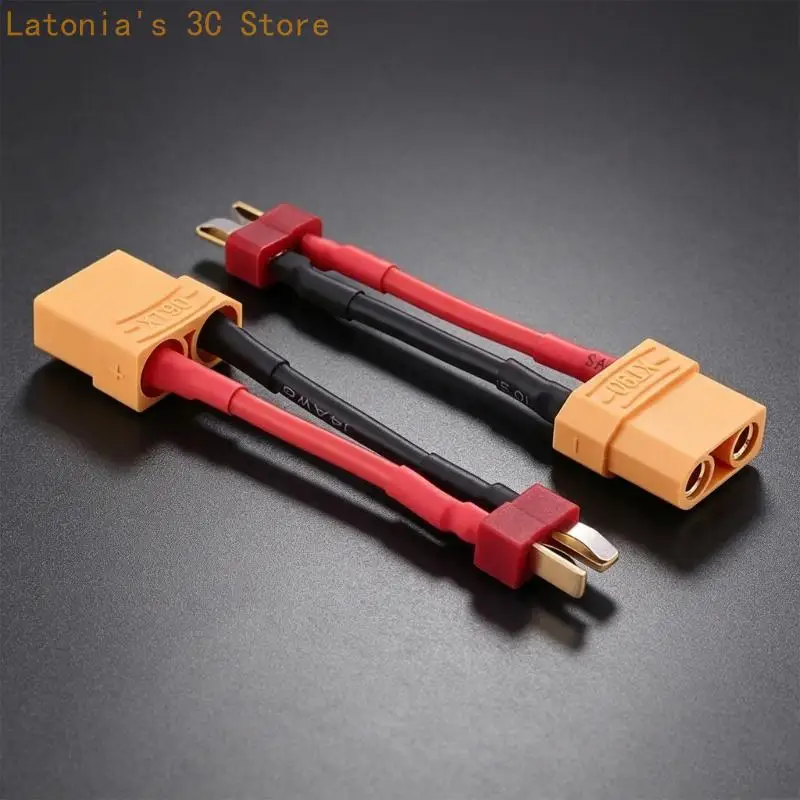 Model Wiring Adapter Cable XT90 T Plug Battery Wire 14AWG Silicone with Covered Joints for Daily Charging Use Tasks X3UB
