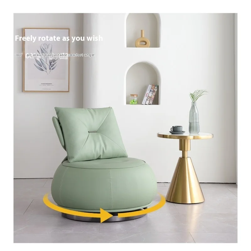 럭셔리 360도 회전 라운지 체어 모던 미니멀리스트 레이지 싱글 소파 체어 디자이너 리클라이너 거실 발코니 악센트 체어