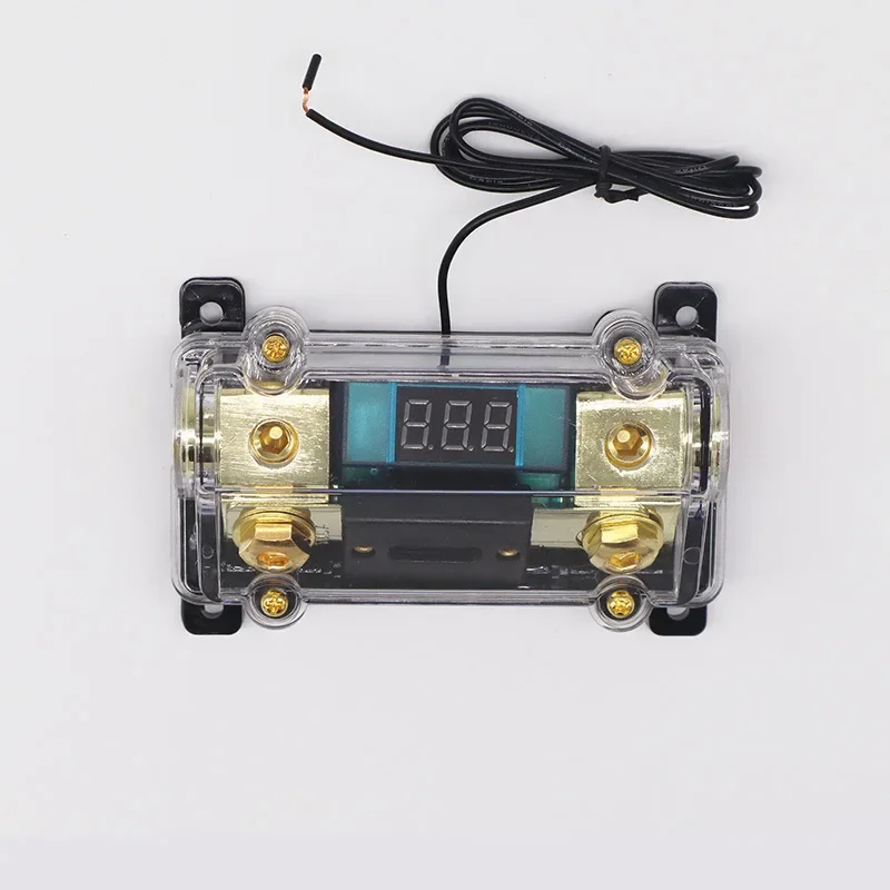 Car Stereo Audio Led Display Digital Voltage Inline ANL Fuse Holder 0 2 4 Gauge in Out with 100 150 200 250 300 250 Amp Fuse