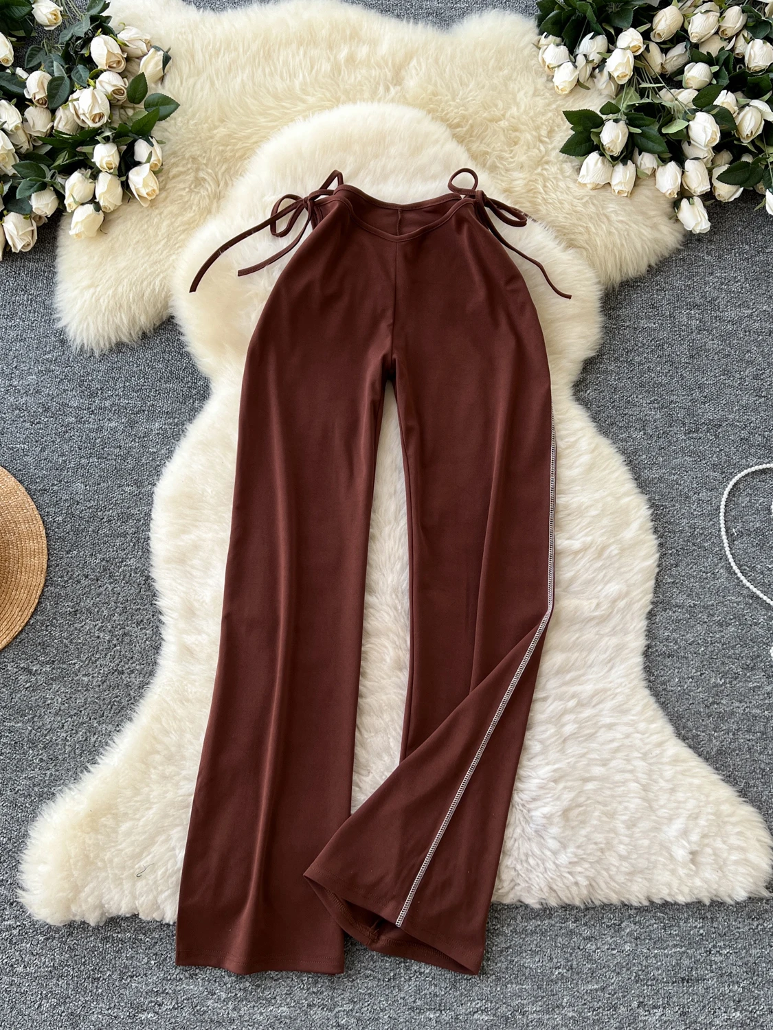 ارتفاع الخصر الجوف خارج السراويل النسائية الصيف اليوغا الرياضة تشديد التخسيس بعقب تغطي السراويل الطويلة غير المتماثلة الكورية...