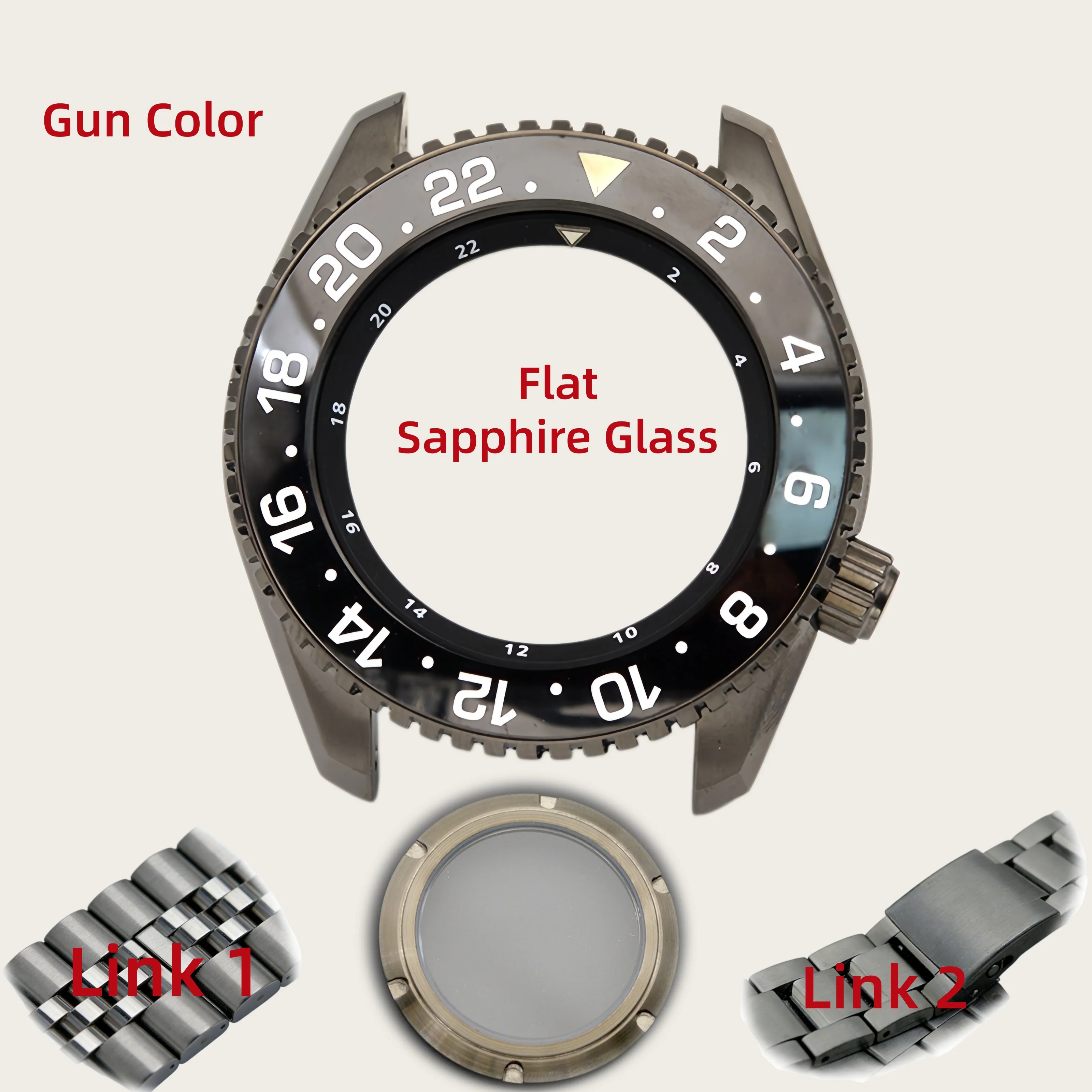 Gun Color Watch Case With 28.5mm Dial Suitable For NH35 And NH36 Movements 200mm Water Resistant Men's Watch Case Accessory