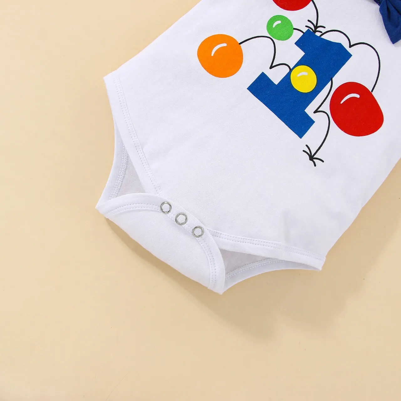 Geburtstagsoutfits für Jungen: Set mit Ballon-Buchstaben "1" Body und Y-Back-Trägerhose, 1. Geburtstag Baby Cake Smash Kleidung – Detail 18