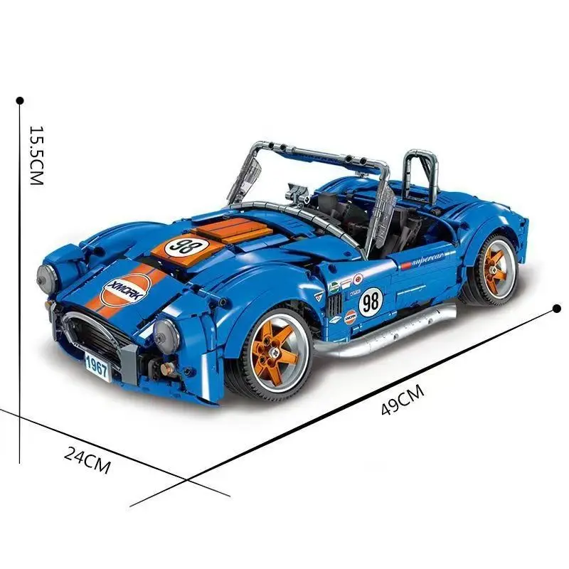Mustang Shelby Supercar Sports Racing Building Blocks Model Bricks Kids Assembly Vehicle Sets-Technical Engineering Toy for Boys