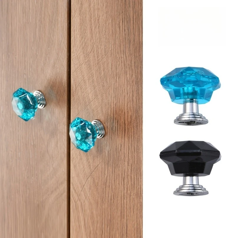 Crystal Diamond Cabinet Knob Drawer Pull Handle Transparent Glass Wardrobe Cupboard Door Knobs Furniture Hardware