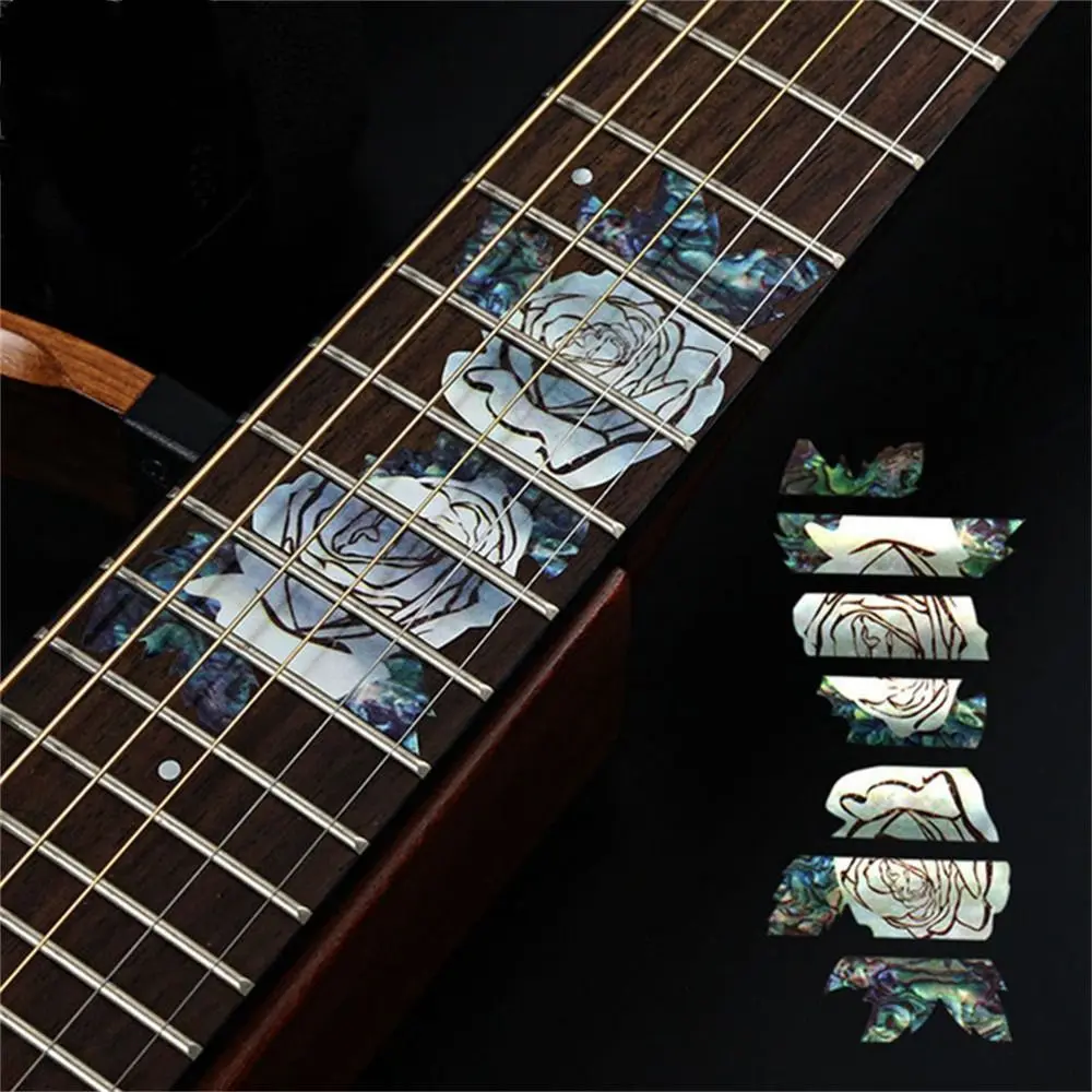 22 Styles Ultra Thin Inlay Guitar Decals Fretboard Sticker Music Instrument Decorations Electric Acoustic Guitar Bass Accessory