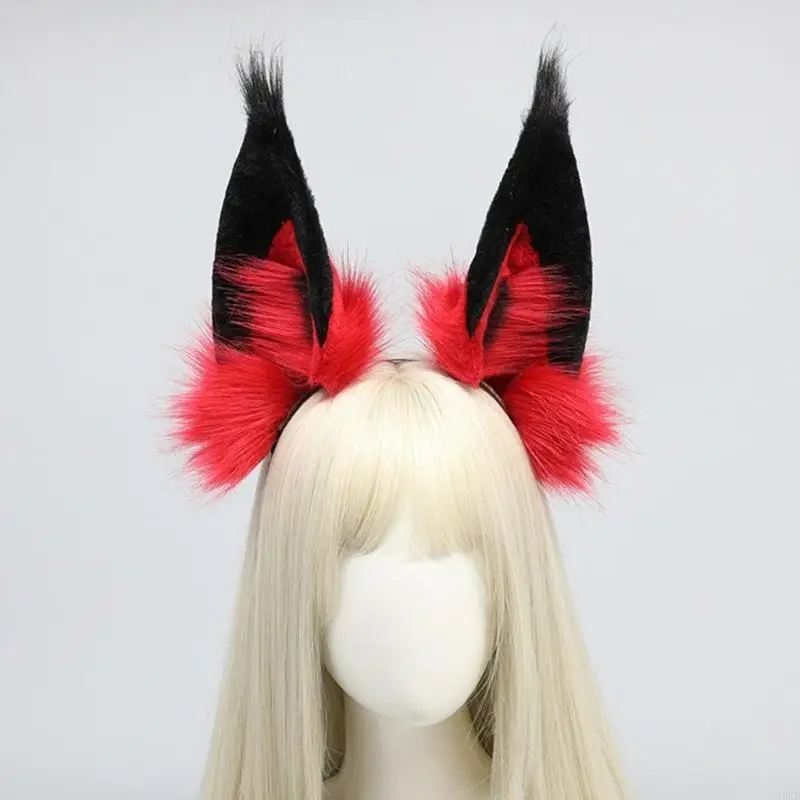 N5KBのぬいぐるみアニメの耳ヘアハープロールプレイヘッドバンドデビル耳ヘアバンドハロウィーン小道具