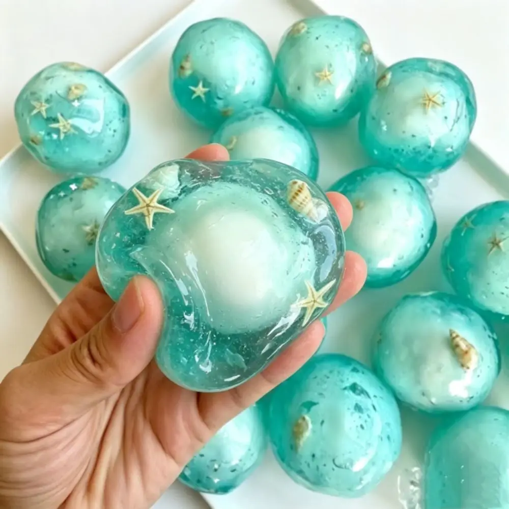 Ocean Crispy Squishy Ball Satisfying Sound Non-bounce Wax Crunchy Squishy Shapable Handmade Sensory Fidget Ball Children Gifts
