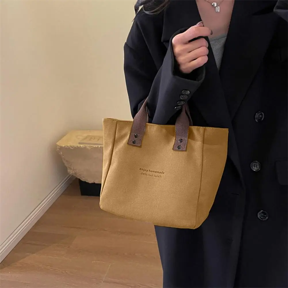 여성용 캔버스 핸드백 솔리드 컬러 여성용 캐주얼 대용량 여행 가방 두꺼운 핸드백 대용량 예술 학생 패키지