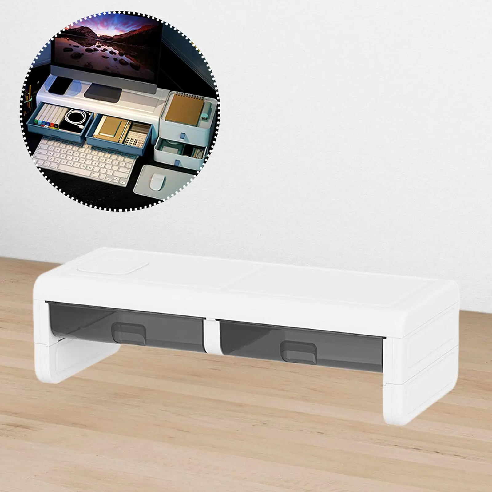 Desk Computer Monitor Shelf 40kg Weight Bearing Portable Computer Holding Base for Printer Home Use Notebook Office Studio