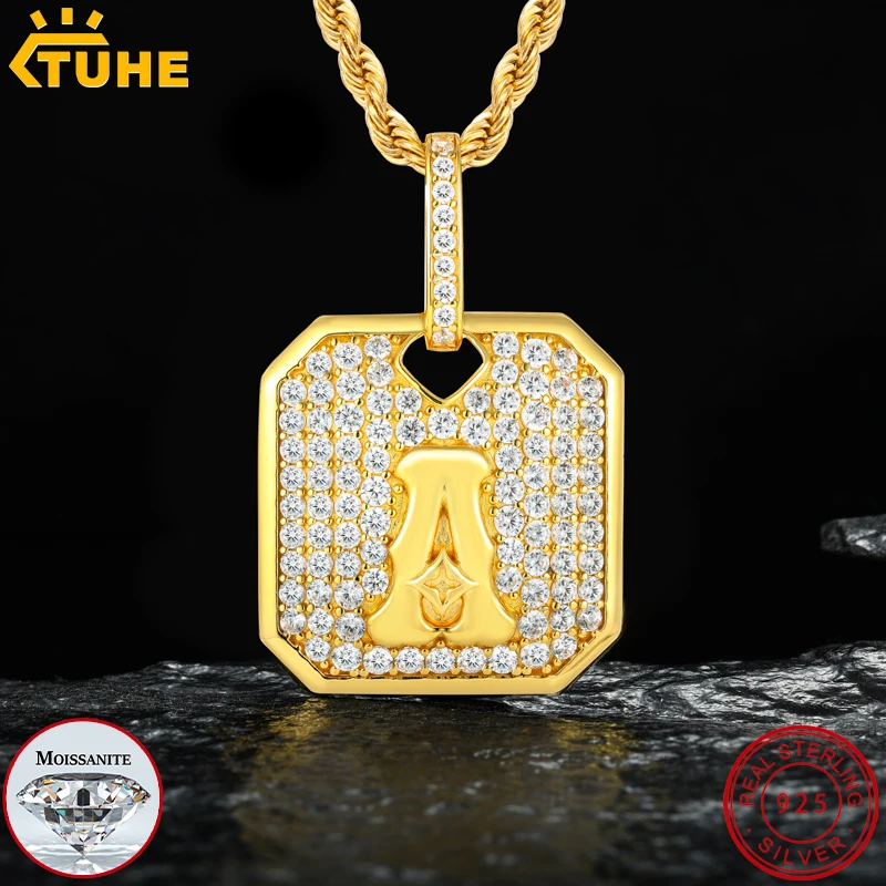 

TUHE Unisex Hangtag letters 925 Silver Pendant Letters Classic Punk Hiphop/Rock Moissanite Pendant For Men Hip Hop Jewelry