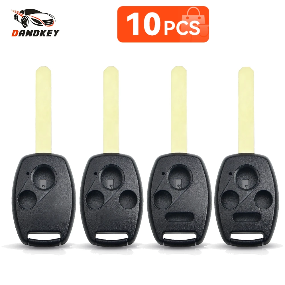 Dandkey 10PCS 2/3/4BTN Remote Car Key Shell Case Fob For Honda Accord Civic Pilot CRV 2003 2007 2008 2009 2010 2011 2012 2013