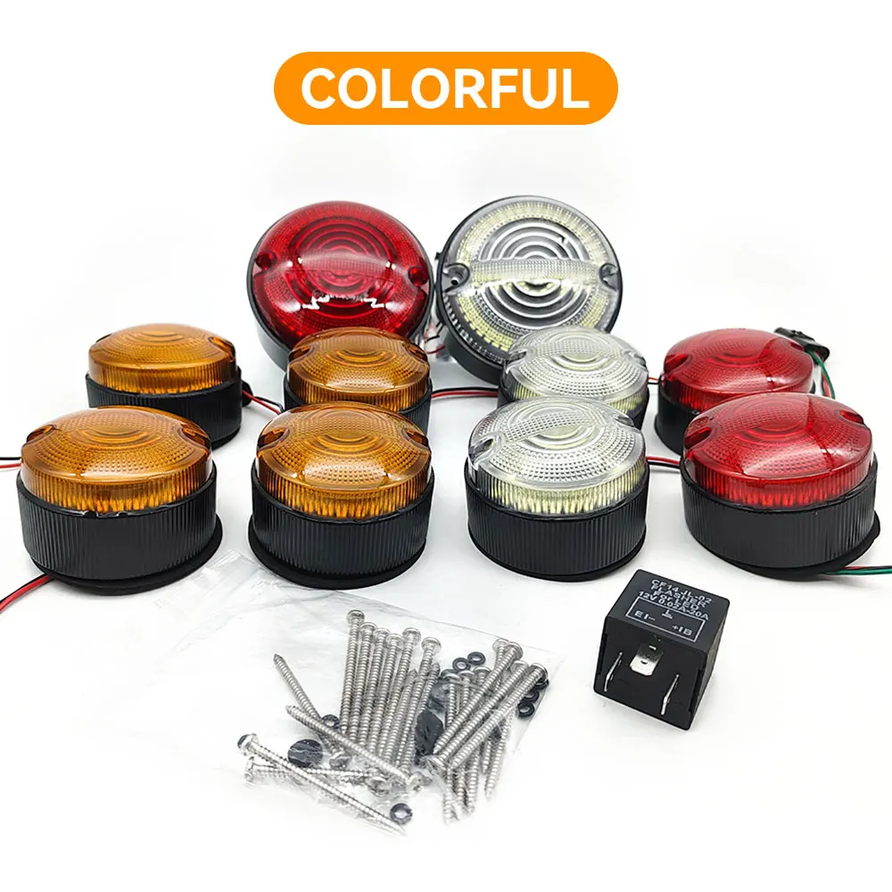 10 stks Gerookte Mistachterlicht Achteruitrijlicht Compleet LED Lamp Upgrade Kit 7 "led koplamp Voor Land Rover Defender 1990-2016