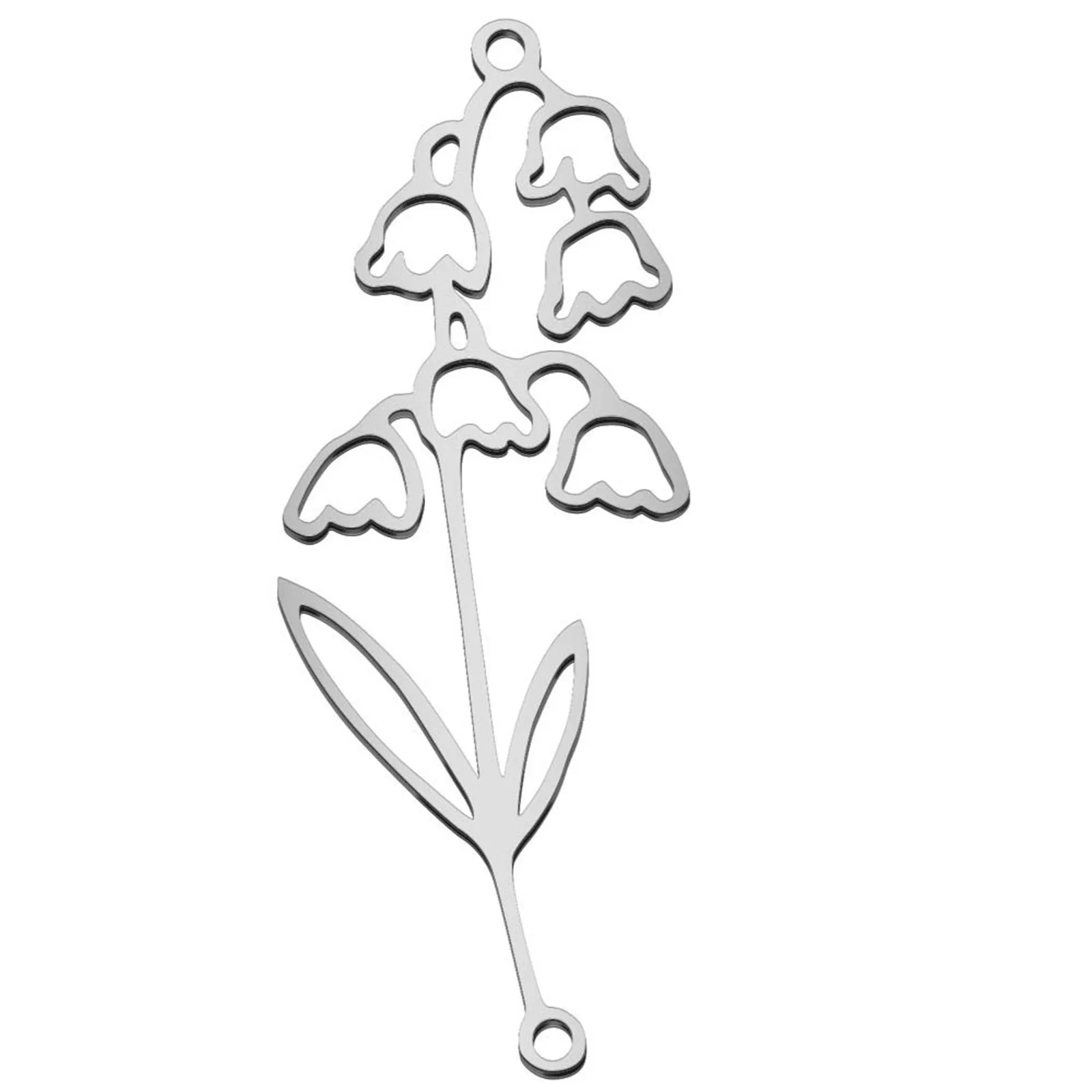 1 PC 304 Stainless Steel Birth Month Flower Connectors Multicolor Hollow Flower Connector Findings for DIY Necklace Women Gifts