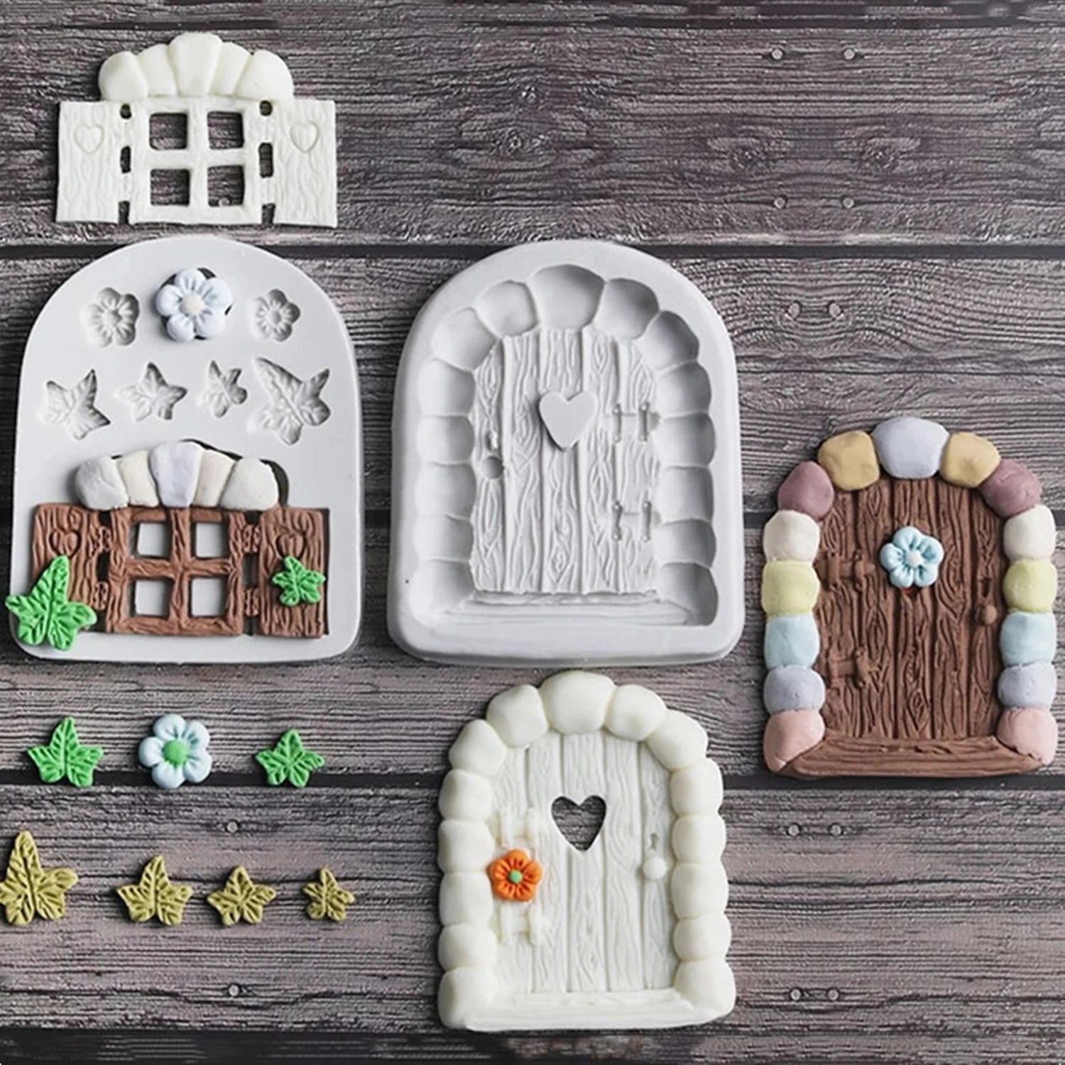 

Fairy Tale Door And Window Silicone Mold Fondant Mould Cake Decorating Tools Chocolate Gumpaste Mold Sugarcraft Chocolate Mold