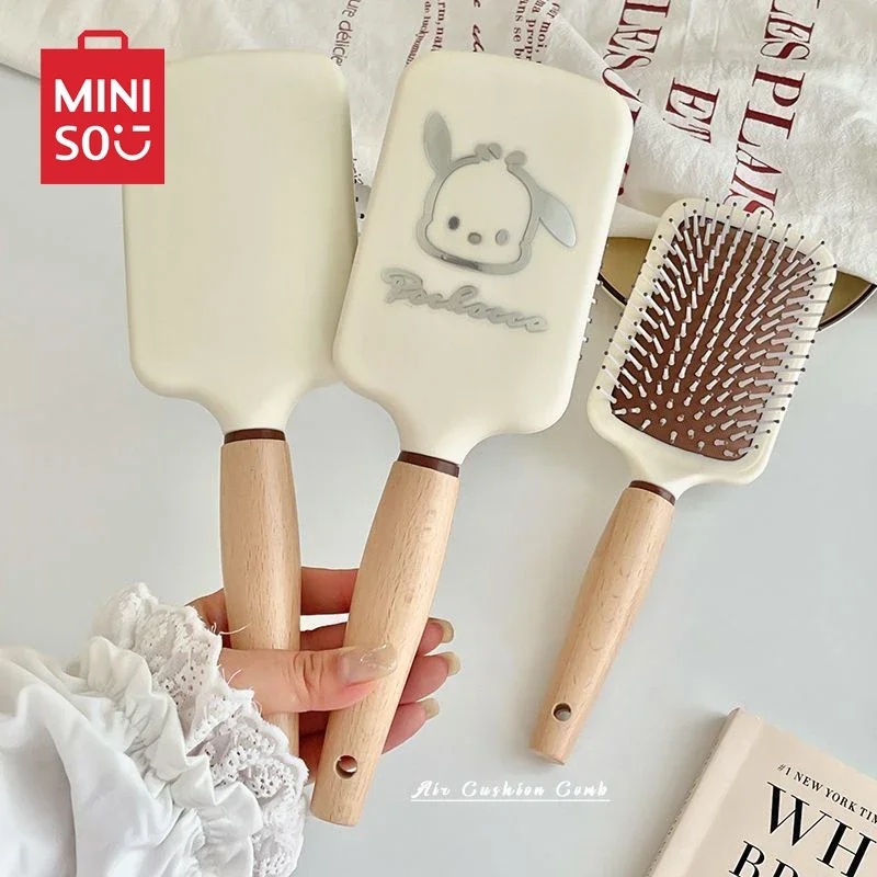 

Pachacco Wooden Handle Air Cushion Combs Miniso Sanrio Kawaii Massage Comb Hair Brush Haircare Hairdressing Tool Girl Toys Gifts