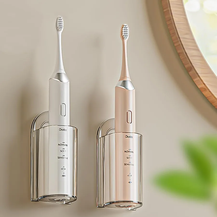 

2 Pack Electric Toothbrush Holders for Bathroom Wall Mounted Clear Electric Toothbrush Organizer Self Adhesive Bathrooms Toothb