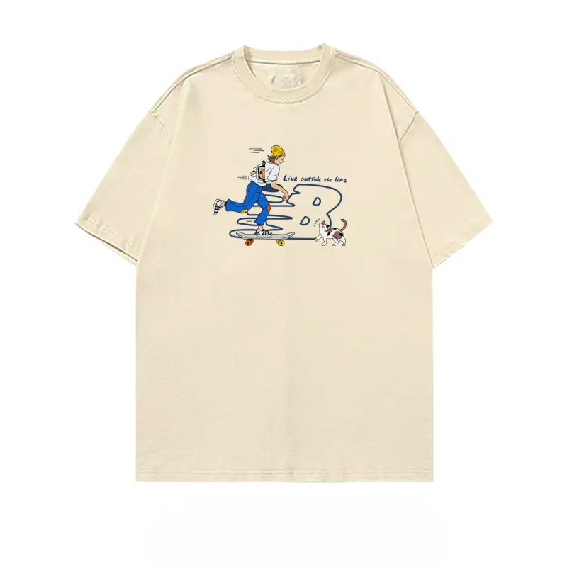 2025 الصيف موضة الاتجاه العلامة التجارية الجديدة الرجال والنساء تي شيرتات قصيرة الاكمام الراقية موضة العلامة التجارية تي شيرت مطبوع