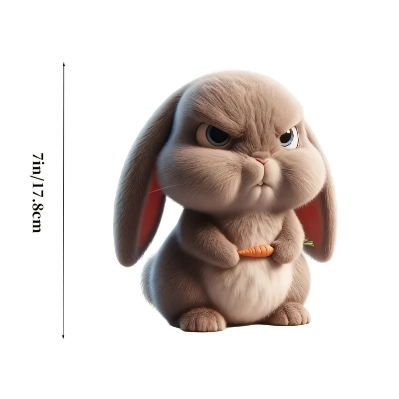 7 Inch Angry Bunny Vinyl Sticker, Waterproof Decal for Laptop Bottle Truck Phone Motorcycle Window Wall Cup Car