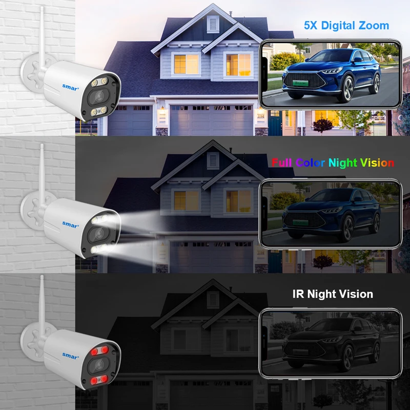 Smar 3/5MP Wireless Camera with 10.1 Inch Monitor WiFi CCTV Surveillance Camera Kit H.265 Motion Detection Video Recording kit