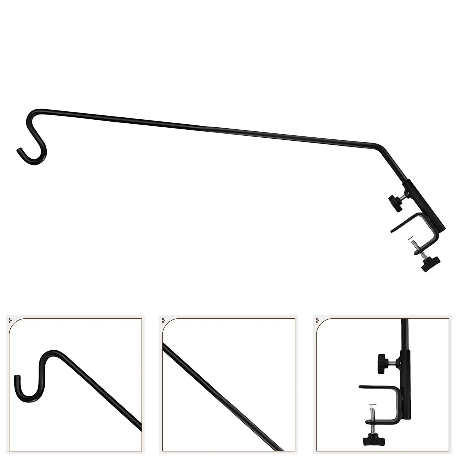 Heavy Duty Adjustable Rail Pole for Bird Feeder Hanging Outdoor Shepherd Hook Deck Clamp Bird Feeder Pole