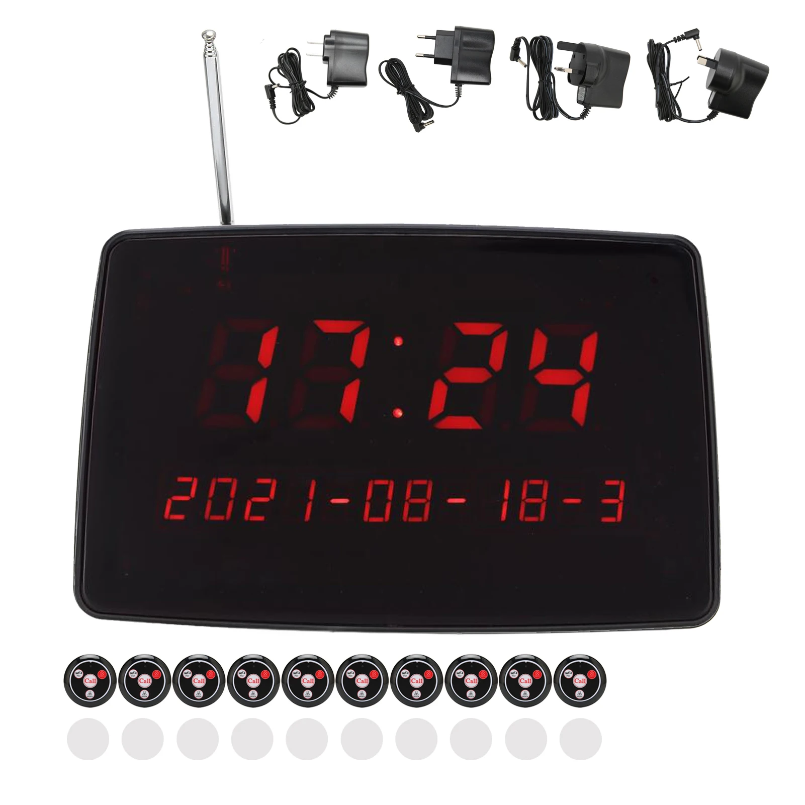 Premium Restaurant Pager System 10 Pagers Wireless Coaster Pager Calling System Wireless Guest Pager for Restaurants Hotels Bars