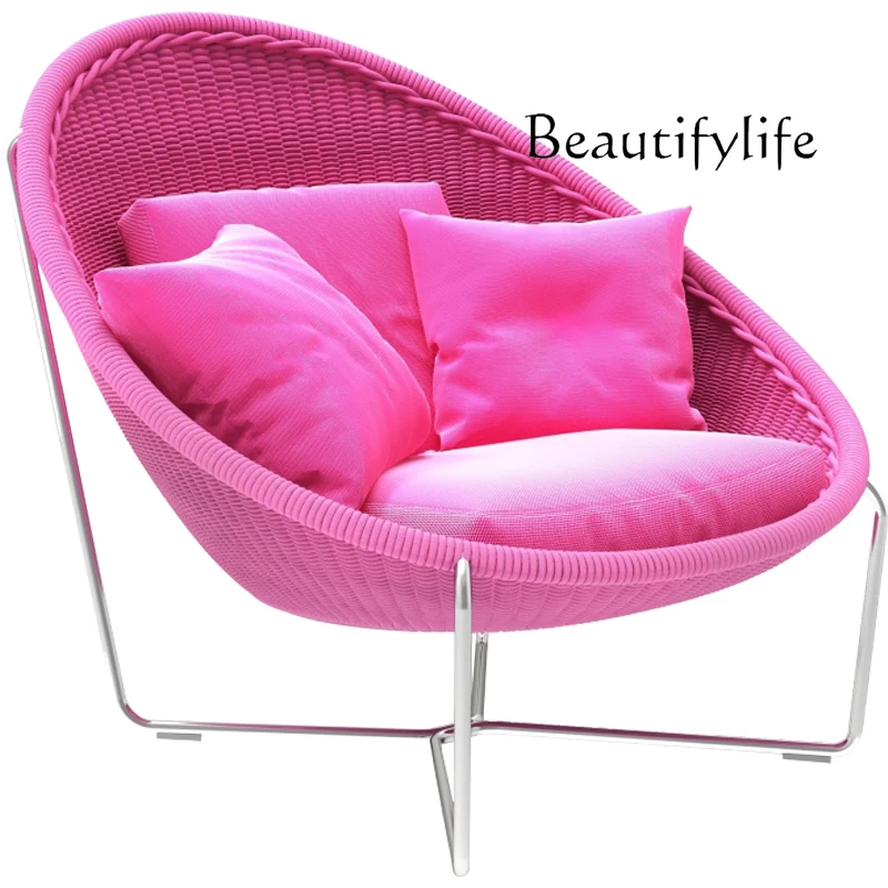 

Nordic designer balcony table and chair combination personalized lazy leisure bedroom coffee table sofa three-piece set