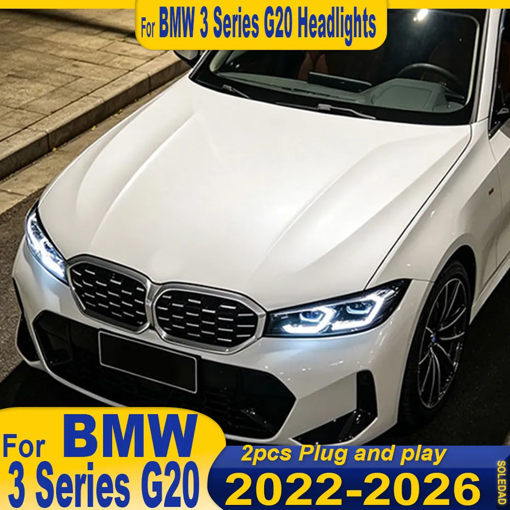 Car Headlights for BMW 3 series G20 LED Headlight 2022-2026 Headlights DRL Turn Signal High Beam Laser Angle Eyes Projector