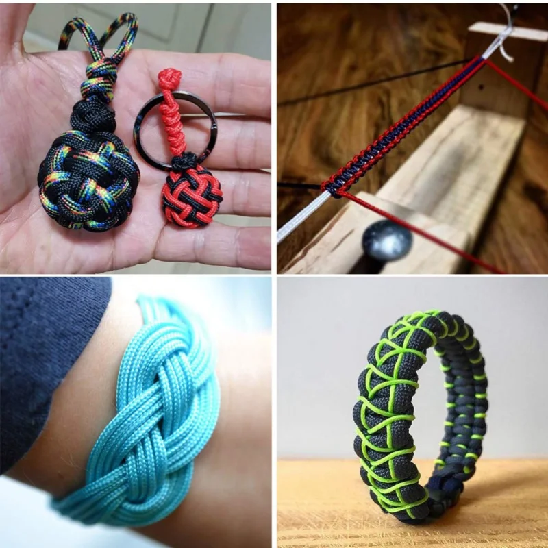 Paracord-Cuerda de paracaídas multifunción para acampar al aire libre, tendedero de 7 hebras, 4mm, 50m, 2022