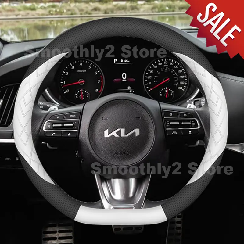 Leather Car Steering Wheel Cover For Kia Stinger Sportage K5 K3 EV6 GT-line 2020 2021 2022 2023 Interior Accessories