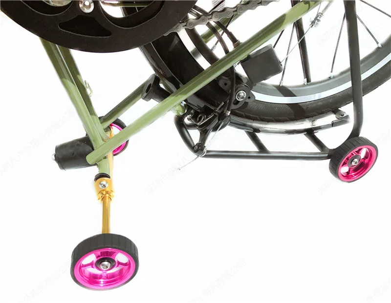 For Brompton Folding Bike Rear Racks Easywheel Extension Bar Widened Thickening Bearing Easy Wheel Telescopic Rod