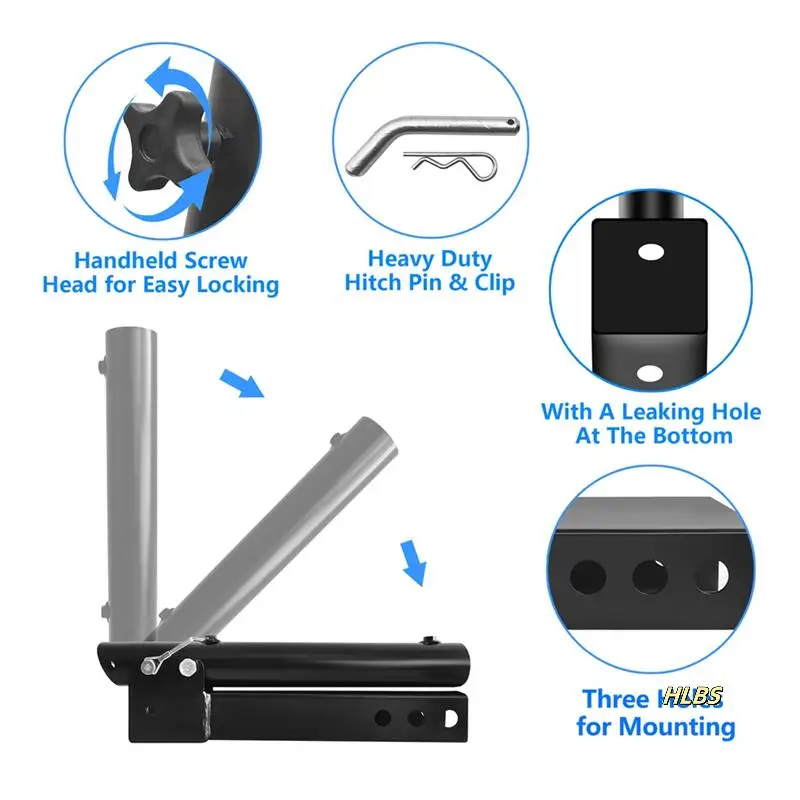 

Trailer Hitch Mount Adjustable Flag Pole Holder,For Vehicle With Hitch Receiver,For SUV RV Pickup Car Truck Trailer