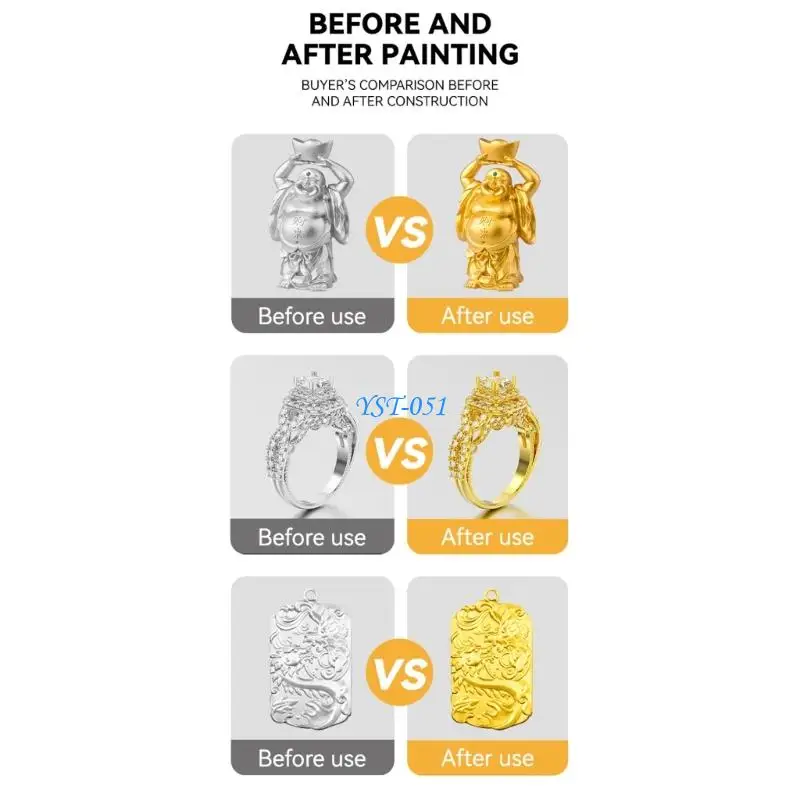 E15A High Adhesion Water Based Gold Foil Paint Brush Integrated For Durability