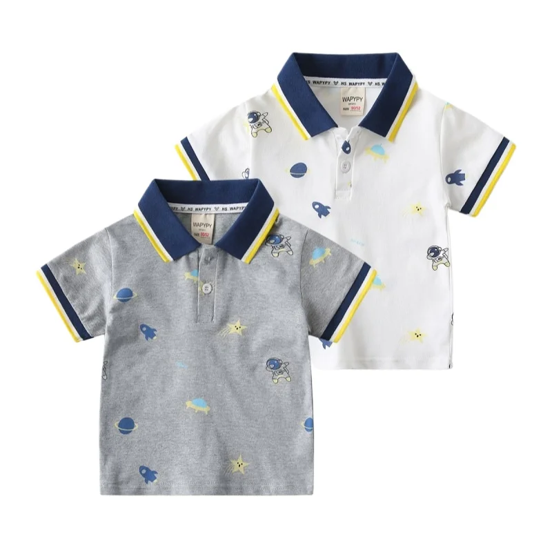 

Футболки-поло для маленьких мальчиков, детские топы Rocket, летняя детская одежда, футболки