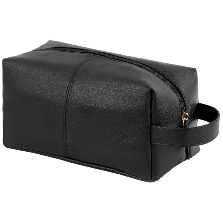 Borsa da viaggio per articoli da toeletta borsa da barba impermeabile in pelle PU per borsa da toilette portatile da uomo