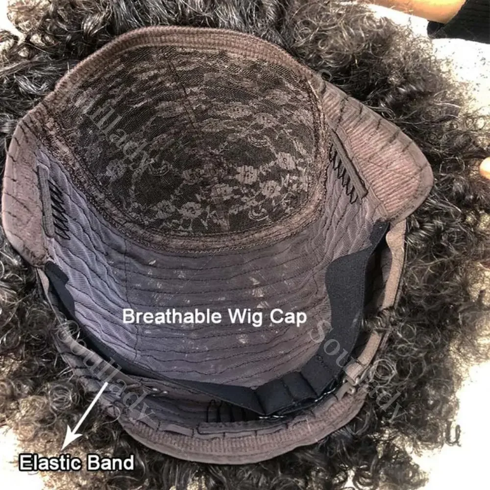 LULUCHIC Beginner Friendly Wear To Go Wigs Salt And Pepper Short Afro 4C Kinky Curly Human Hair Glueless Wig For Women Glueless