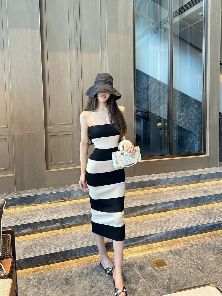 Ele M900 Tube Dr Svel Summer Dr Vaion Beach Slimming المرأة عادية Faionable وصول جديد 2024 طويل Dr #1