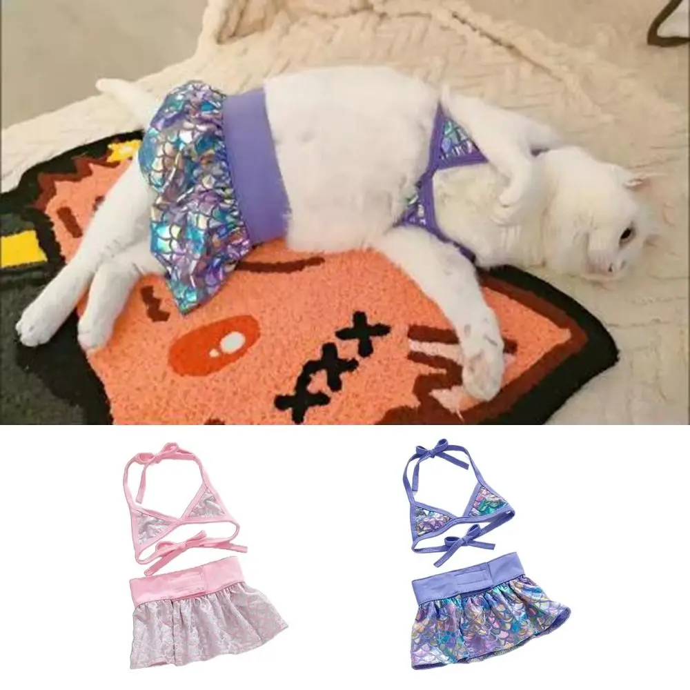 

Pet Supplies Fishscale Pattern Dog Cat Summer Bikini Sexy Fashion Dog Beach Skirt Cute Breathable Pets Swimsuits Summer