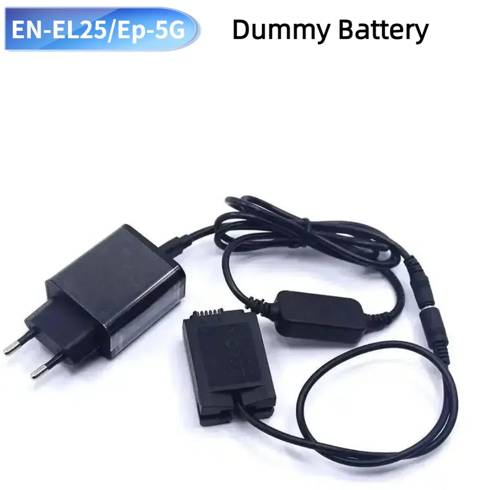 USB Type C to DC Cable PD Charger EP-5G DC Coupler ENEL25 EN-EL25 Dummy Battery Kit for Nikon Z50 ZFC Cameras