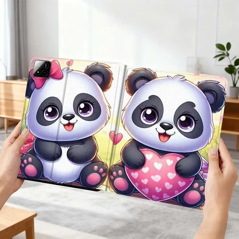 

Милый чехол-книжка с пандой и сердцем для планшетов Xiaomi Mi Pad Mini 4 5 6 7 SE Pro Plus, Redmi Pad 2 SE 2025 8.8 11 дюймов