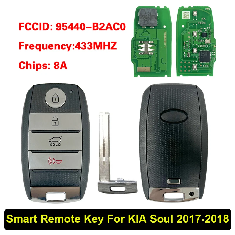 CN051260 For KIA Soul 2017-2018 Smart Remote Key 433MHz 8A Chip  PN: 95440-B2AC0 FCCID CQOFN00100