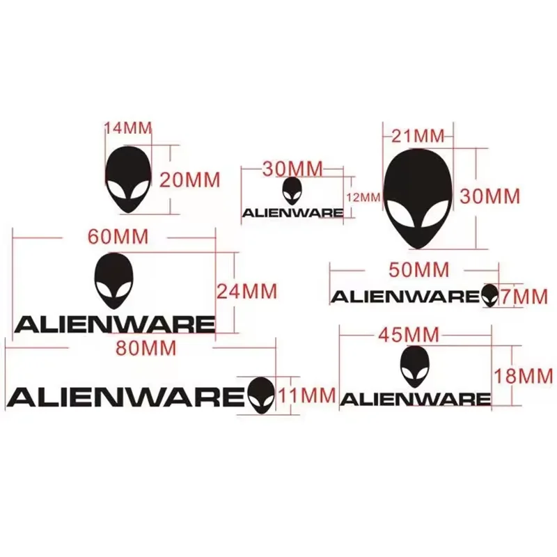 Imagem -03 - Alien Logotipo Adesivo de Metal para Celular Laptop Case Teclado Adesivo de Metal