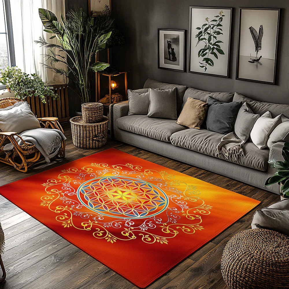 Golden Ratio Carpet Sacred Geometry Pattern Floor Mat Home Decor Area Rug Living Room Entrance Doormat Unique Design Artistic Fl